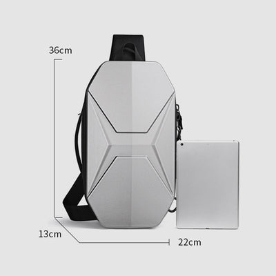 Mens Fashion Sling Bag Waterproof Sturdy Crossbody Bag with USB Charging Port