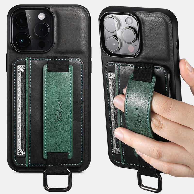 Phone Case With Wrist Strap Protective Pu Leather Case