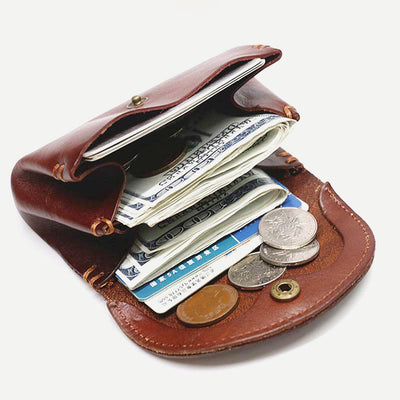 Wallet for Women Short Genuine Leather Cash Holder Minimalist Purse