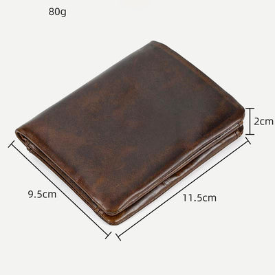 Retro Men's Leather Wallet Bifold Design Slim Holder 6-10 Cards