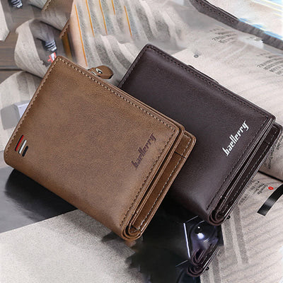 Front Pocket Wallet for Men Multi-Slot Leather Wallet with ID Window