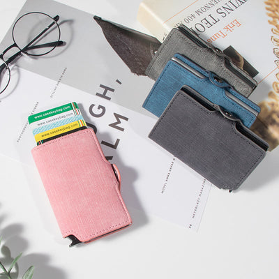 RFID Mini Slim Wallet With Metal Card Case