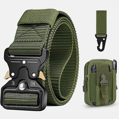 Mens Tactical Belt Military Nylon Web Duty Belt with Pouch&Hook