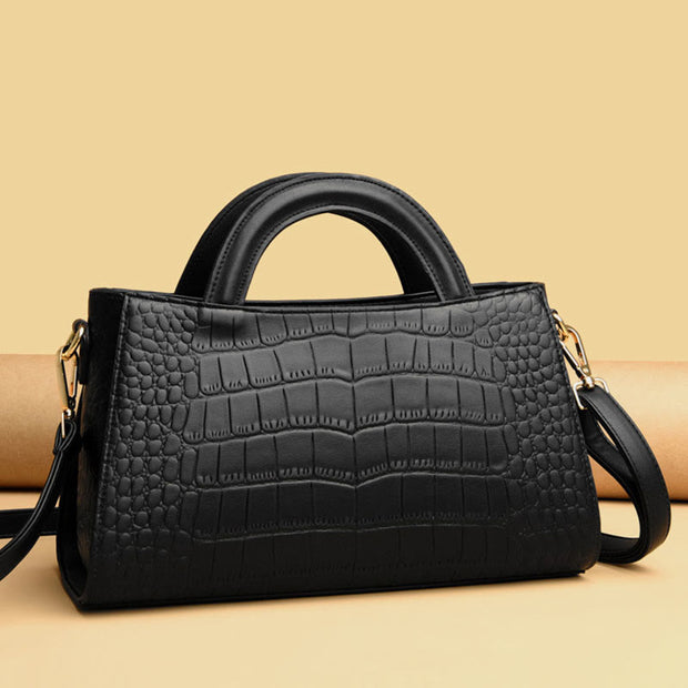 Crocodile Printed Top Handle Bag For Women Satchel Handbag