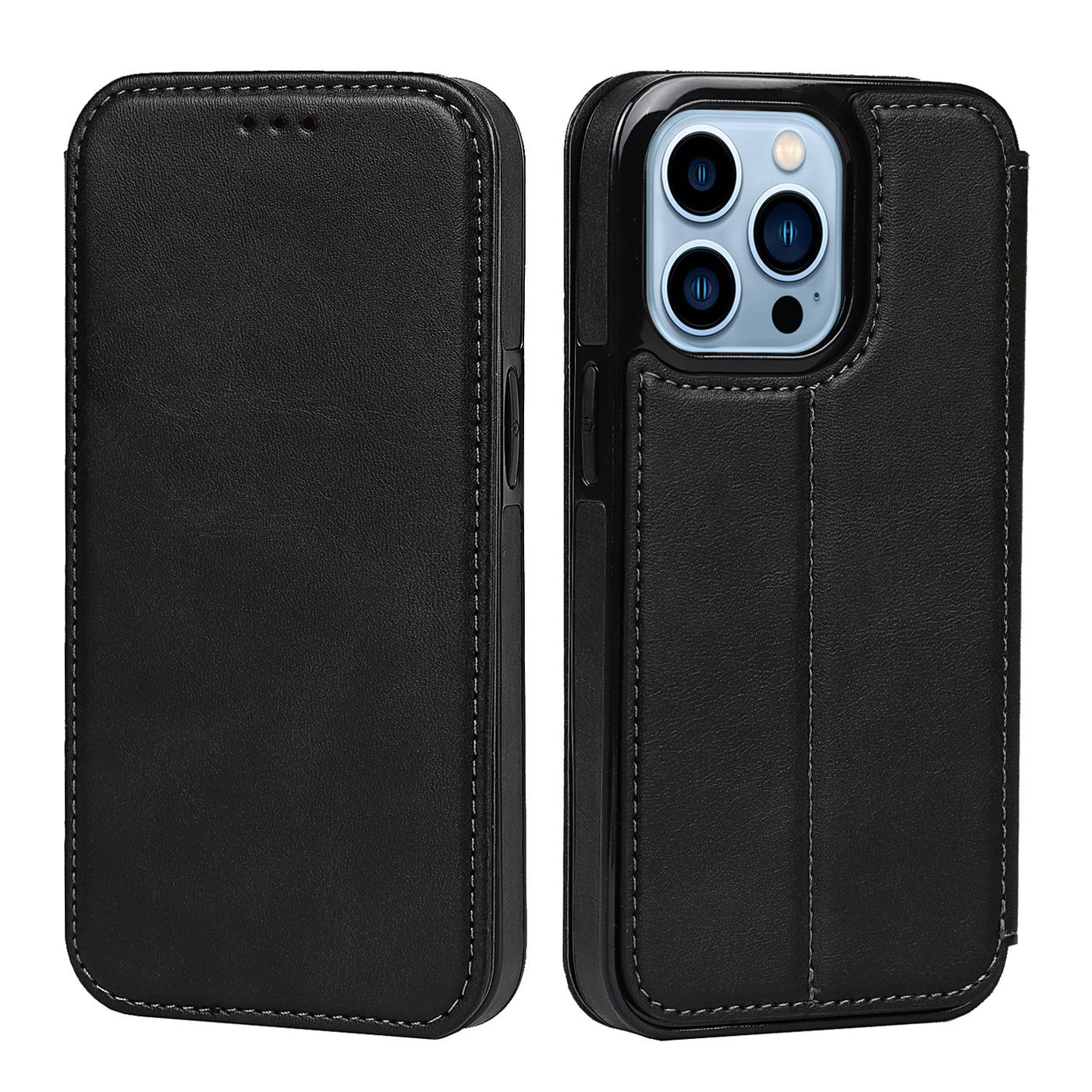 Phone Case for iPhone 14 Clamshell Leather Card Slot Case