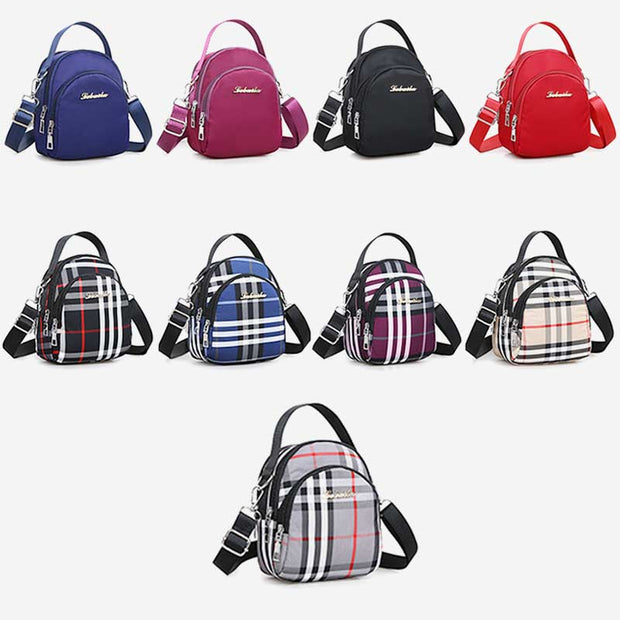 Multi-compartment Women Nylon Purse Crossbody Bag Waterproof Lightweight Handbag