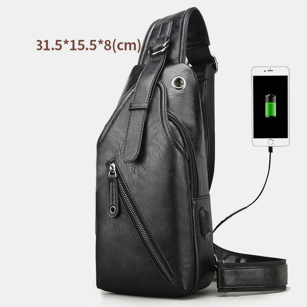 Anti-theft USB Charging Waterproof Sling Bag
