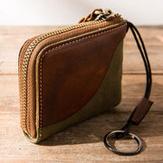 Genuine Leather Coin Purse Change Holder for Women Zipper Pouch Wallet