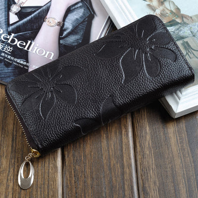 Wallet For Women Flower Print Large Capacity Long Cash Purse