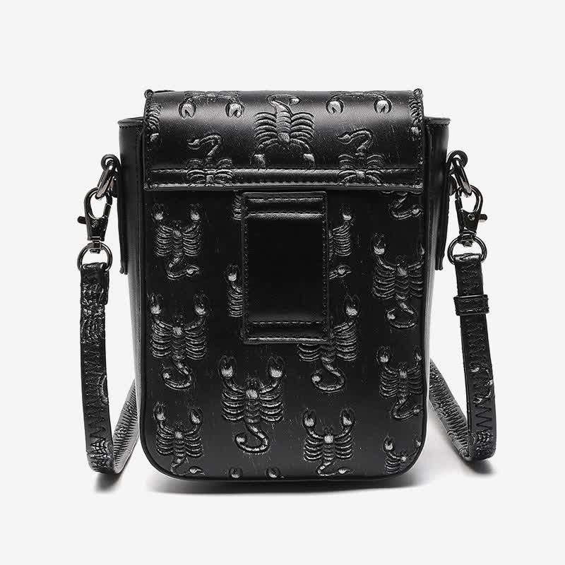 Punk Skull Scorpion Rivet Crossbody Bag Purse with Belt Loop