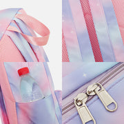 3Pcs Tie-dye Girls Backpack School Bookbag Set Students Women Canvas Daypack
