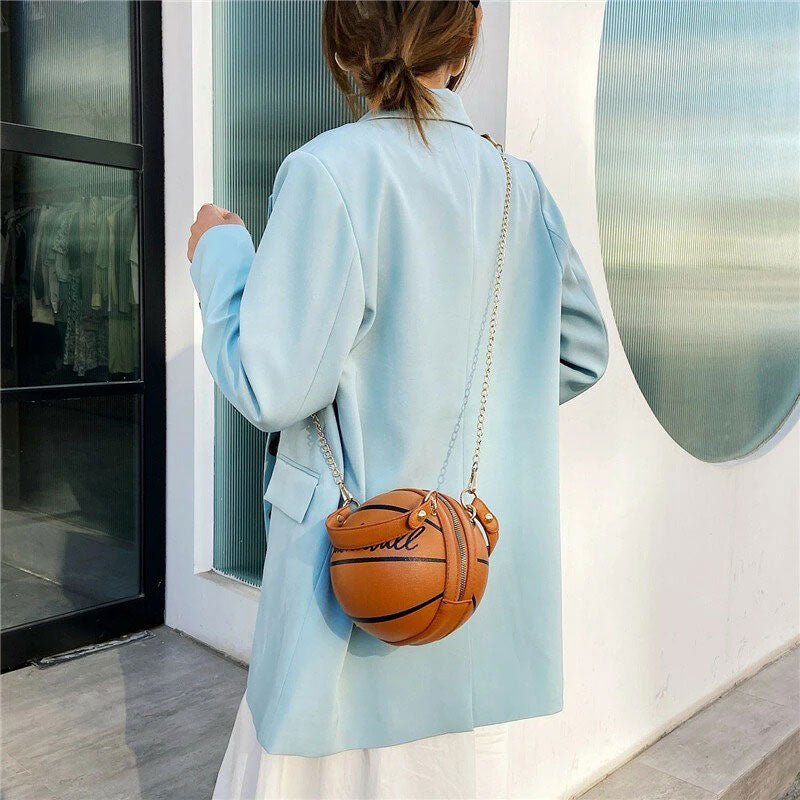 Unique Design Basketball Football Look Mini Round Bag