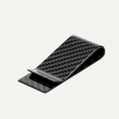 Slim Carbon Fiber Money Clip Minimalist Wallet Business Card Holder