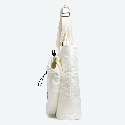 Women Nylon Racket Bag White Outdoor Badminton Sports Shoulder Bag