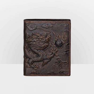 Real Leather Crocodile Engraved Wallet Retro Bifold Wallet