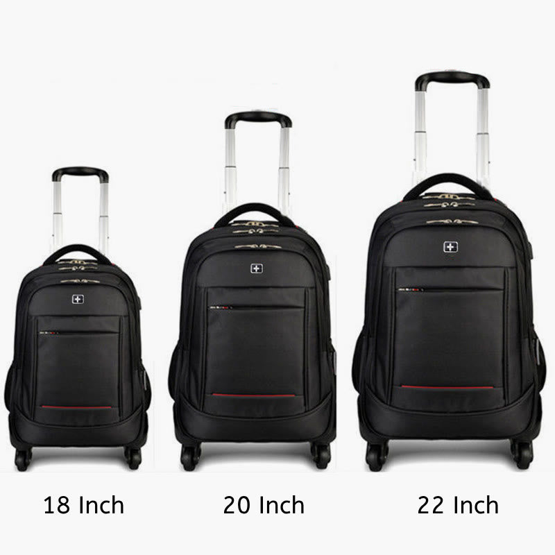 Men Women Business Waterproof Pull Rod Backpack Multifunctional Travel Bag