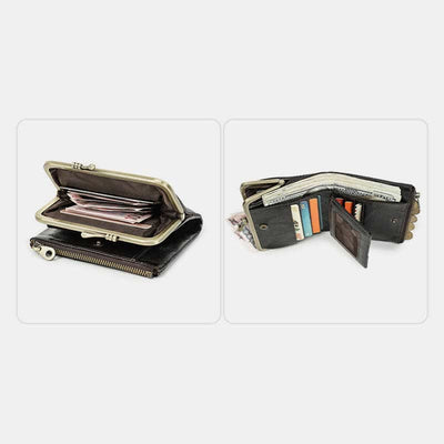 Women RFID Blocking Wallet Large Capacity Multi-Slot Leather Card Holder