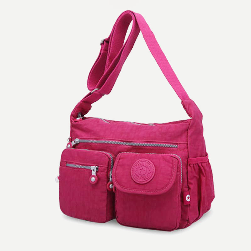 Womens Nylon Crossbody Bag Multi-Pocket Travel Shoulder Purse Messenger Bag