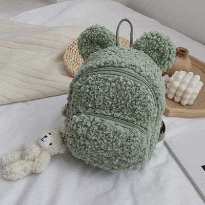 Multi-carry Baby/Toddler Rabbit Ear Plush Backpack Mini Backpack for Boys Girls