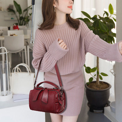 Minimalist Top Handbag For Lady Elegant Bowknot Design Crossbody Bag