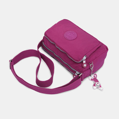 Crossbody Purses for Women Triple Zip Lightweight Nylon Shoulder Bag