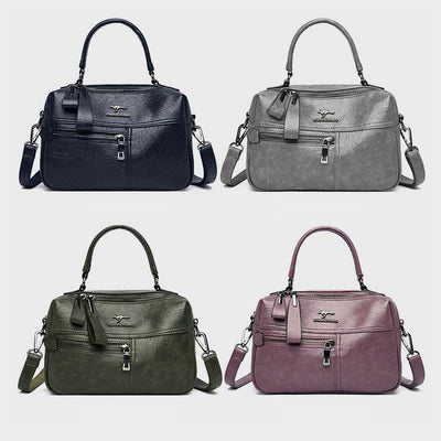 Crossbody Satchel for Women Double Compartment Handbag Purse with Top-Handle