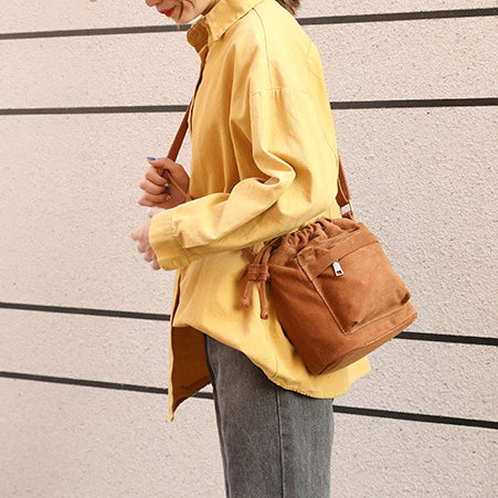 Cute Drawstring Bucket Crossbody Bag