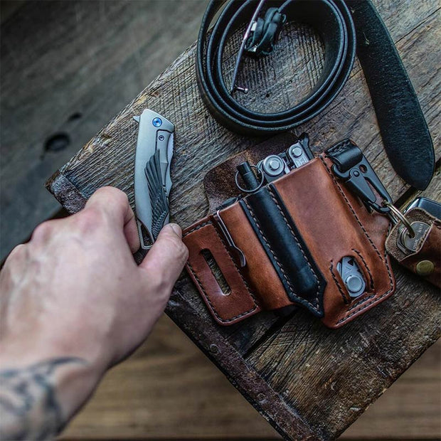 Unique Quality Leather Belt Loop Waist Multitool Sheath
