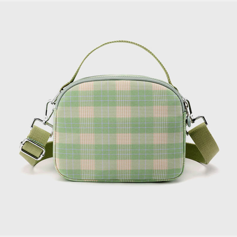 3 Layer Crossbody Bag for Women Lightweight Plaid Printed Shoulder Bag