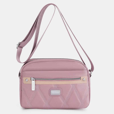 Waterproof Crossbody Bag for Women Double Zip Nylon Handbag Shoulder Purse