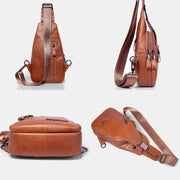 Vintage Genuine Leather Multi-function Sling Bag