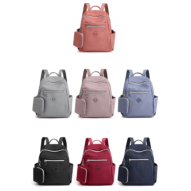 Women Nylon Backpack Casual Travel Daypack Handbag with Small Coin Purse