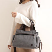 Women's Canvas Hobo Handbags Shoulder Tote Multi-Pocket Crossbody Bag