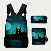 Halloween Backpack For Kids Pumpkins Print School Travel Rucksuck