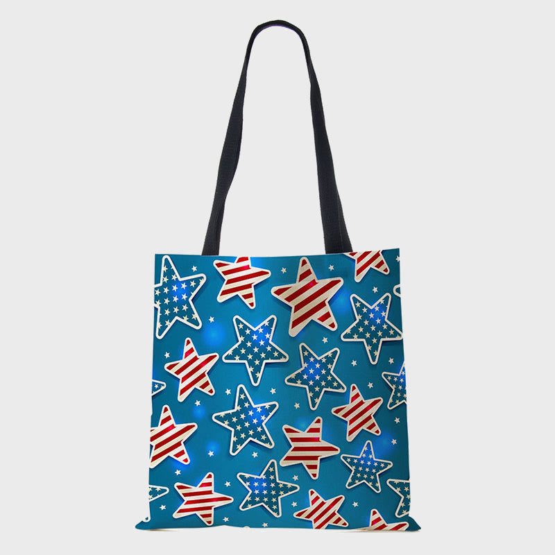 Tote For Women American Flag Printing Multiple Pattern Shoulder Bag