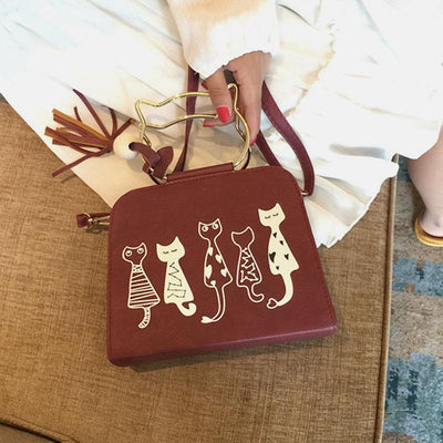 Cute Cat Paw Handbag Multi-carry Crossbody Bag