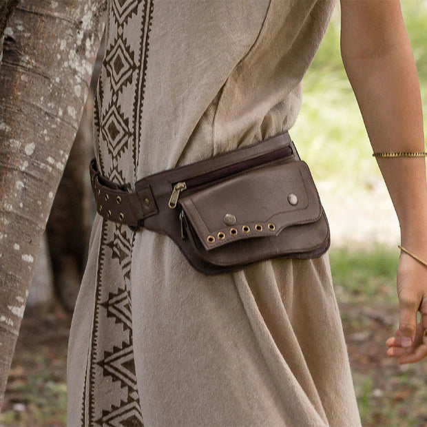 Waist Bag For Women Casual Adjustable Size Leather Pocket Belt