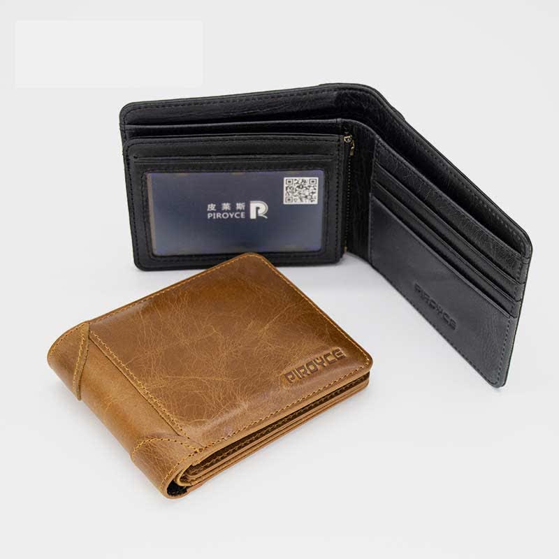 Men's Real Leather Wallet Bifold Multi-slot with Detachable Card Holder