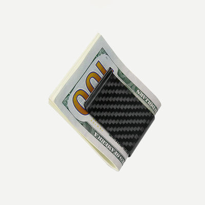 Slim Carbon Fiber Money Clip Minimalist Wallet Business Card Holder