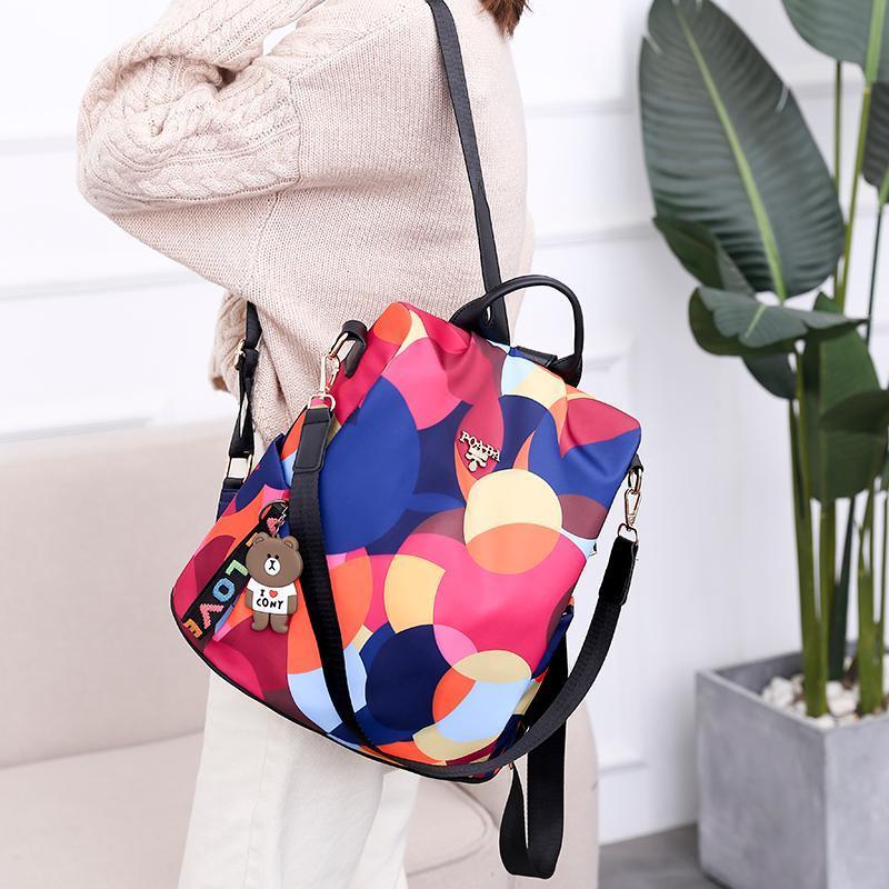 Anti-theft Floral Print Waterproof Backpack