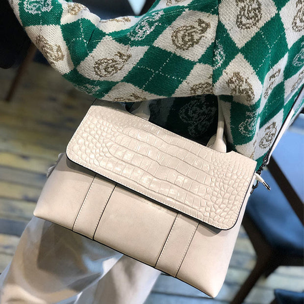 Classic Corssbody Bussiness Bag Crocodile Print Pure Color Women Handbag