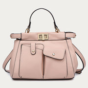 Elegant Top-Handle Bag For Women Buckle Satchel Shoulder Bag