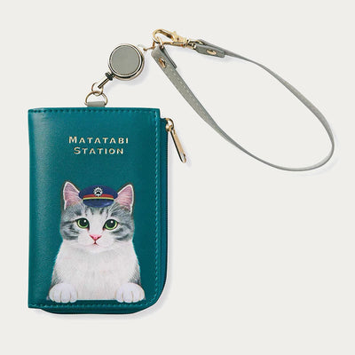 Cute Card Holder For Daily Use Cat Printing Small Purse