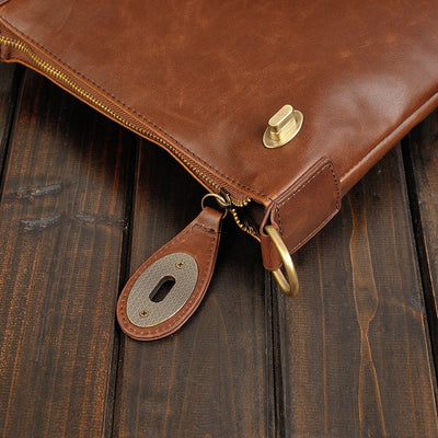 Messenger Bag For Men Business Simple Retro Leather Crossbody Bag