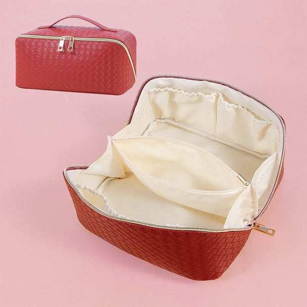 Cosmetic Bag For Women Travel Waterproof PU Leather Makeup Bag