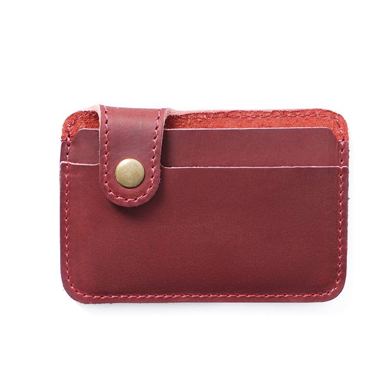 Snap Close Leather Card Holder