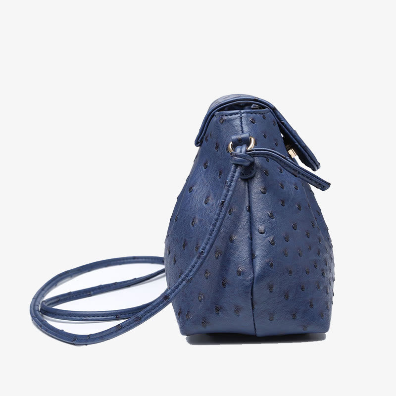 Ostrich Print Crossbody Bag Women Plain Color Cloud Bag