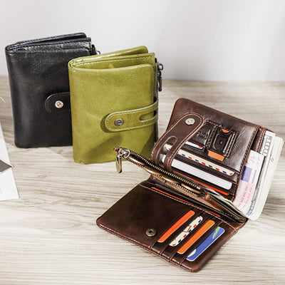 Anti-theft Apple Wallet Real Leather RFID Blocking Airtag Wallet