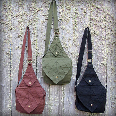 Leaf Shape One Shoulder Backpack Bookbag Canvas Crossbody Bag Messenger Purse