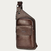 Sling Bag For Men Soft PU Leather Crossbody Chest Bag